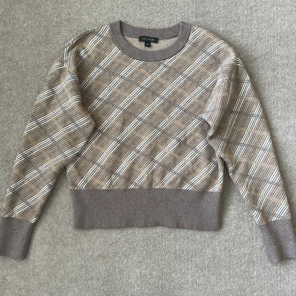 Ann Taylor Sweaters - Ann Taylor Sweater Womens Large Brown Gray Casual Knit Pullover Slightly Cropped